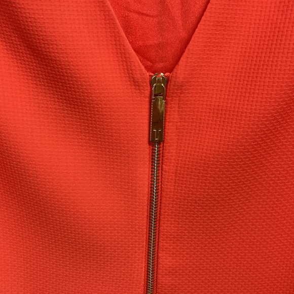 Ted Baker Dress Size 4 (8-10) EUC Lined Orange Gold back zipper - Picture 4 of 9